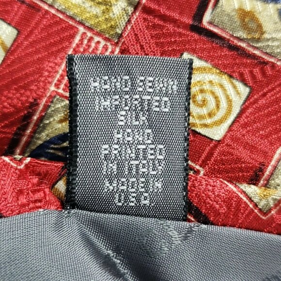 Robert Talbott Best of Class Tie Red Geometric Luxury Silk Necktie Hand Sewn USA - Picture 3 of 4
